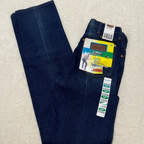 wrangler vintage 90s cowboy cut slim fit denim jean - Picture 1 of 9